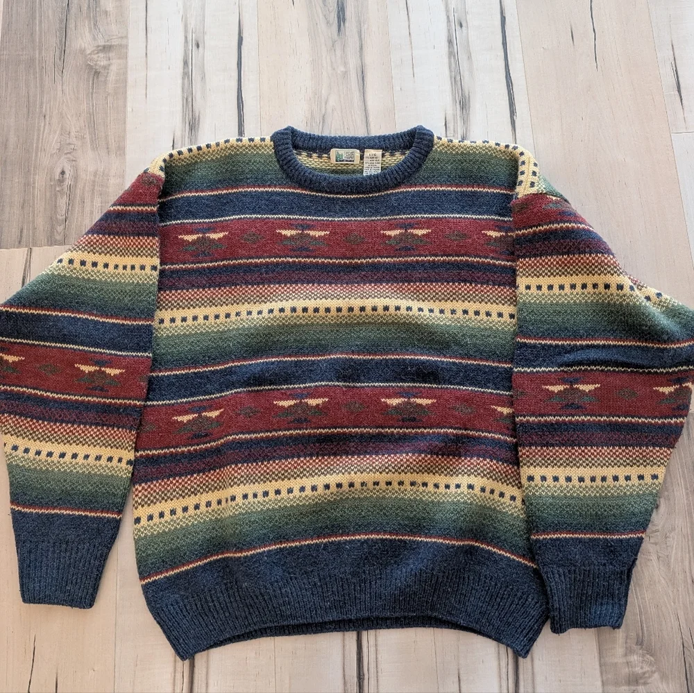 Vintage | Southwestern Pattern Knit Crewneck Sweater 90s - Picture 5 of 8